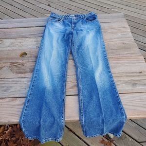 Halogen wide leg extra long mid-rise jeans size 10